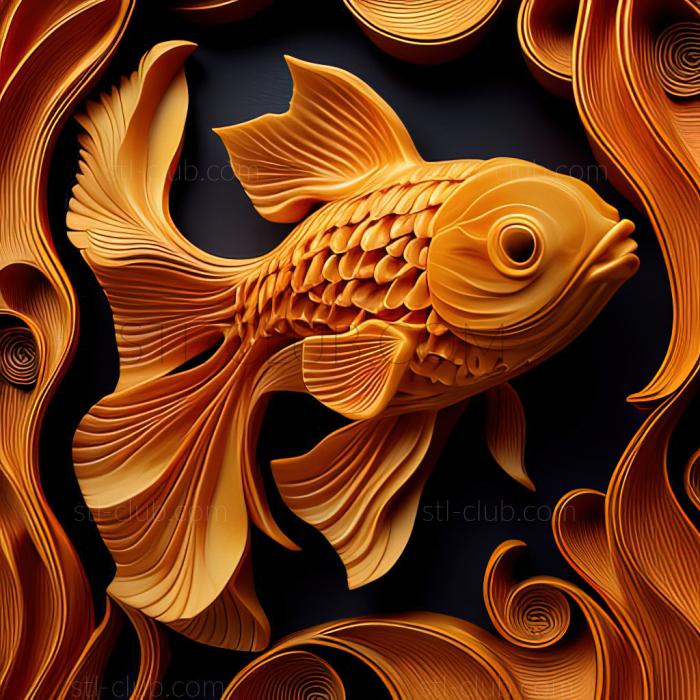 st Curly   gilled goldfish fish